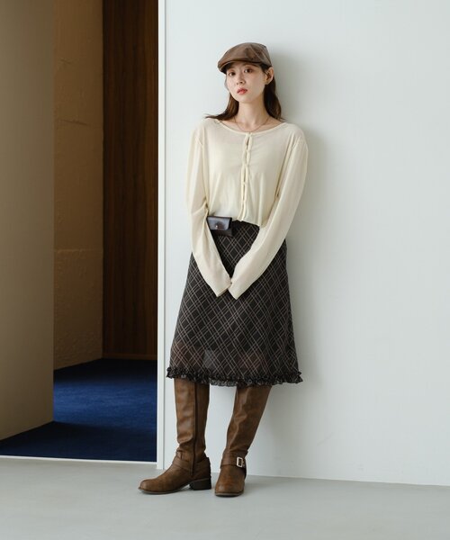 Kastane カーディガン 「前後2WAY/4色展開」ベロアチュール2WAY