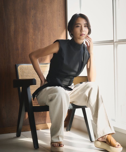 mikomori（ミコモリ） ブラウス シャツ WAIST RIBBON BLOUSE 