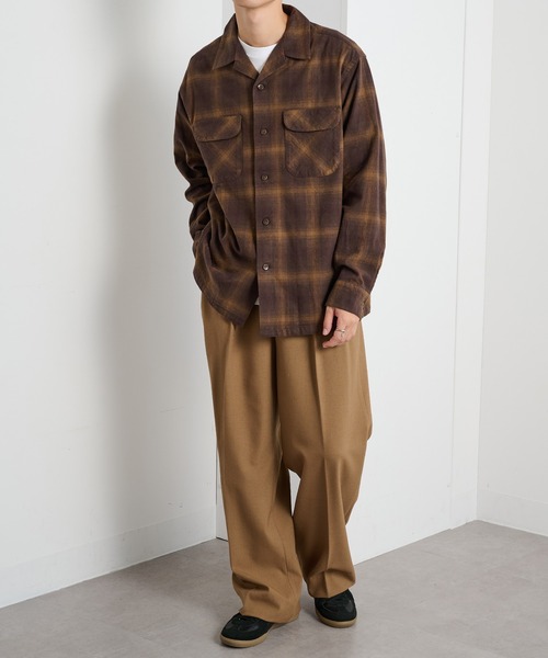 PENDLETON 70s USA製 オープンカラー ボードシャツ ブラウン L 70s Pendleton Board Shirt Brown M USA製 ペンドルトン ボードシャツ