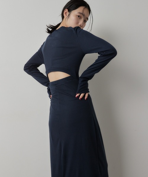 ワンピース ロングスリーブバックカットデザインワンピース | HANNE | 03