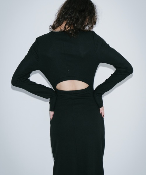 ワンピース ロングスリーブバックカットデザインワンピース | HANNE