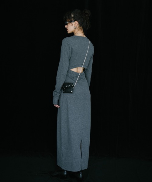 ワンピース ロングスリーブバックカットデザインワンピース | HANNE | 15