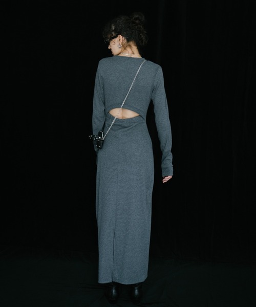 ワンピース ロングスリーブバックカットデザインワンピース | HANNE | 14