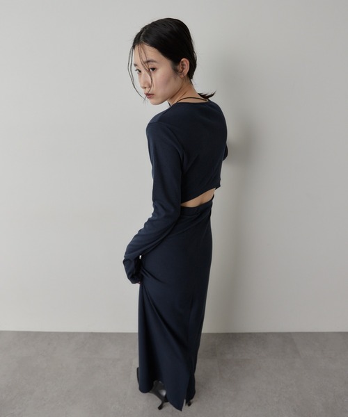 ワンピース ロングスリーブバックカットデザインワンピース | HANNE | 07