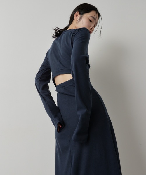 ワンピース ロングスリーブバックカットデザインワンピース | HANNE | 05