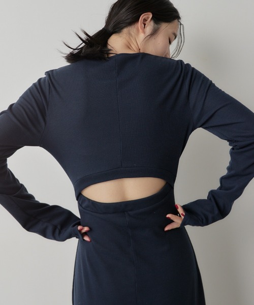 ワンピース ロングスリーブバックカットデザインワンピース | HANNE | 06