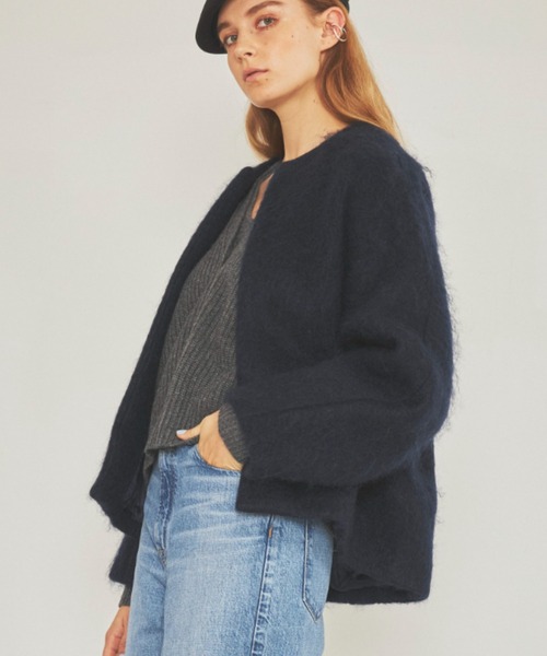 「Rouge vif」 ノーカラージャケット フリー グレー レディース_画像3