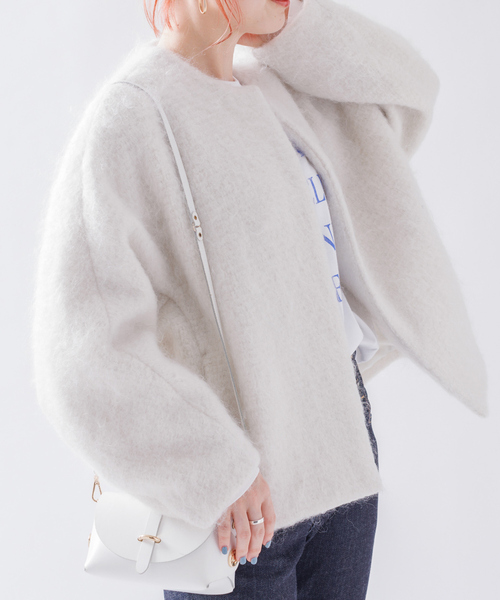 「Rouge vif」 ノーカラージャケット フリー グレー レディース_画像5