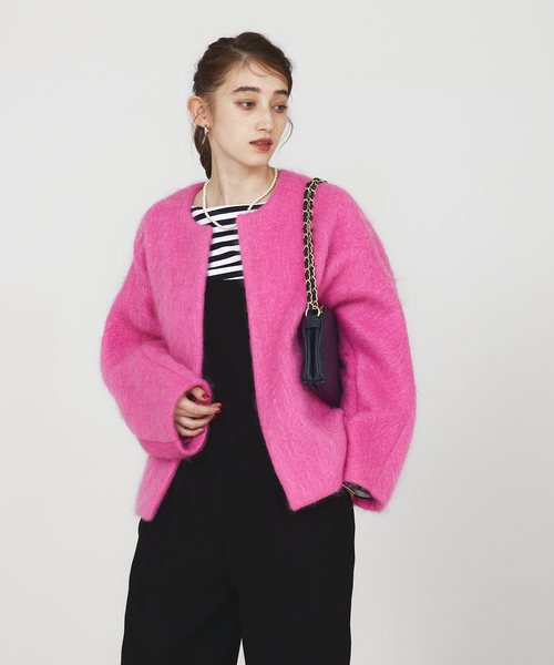 「Rouge vif」 ノーカラージャケット フリー グレー レディース_画像6