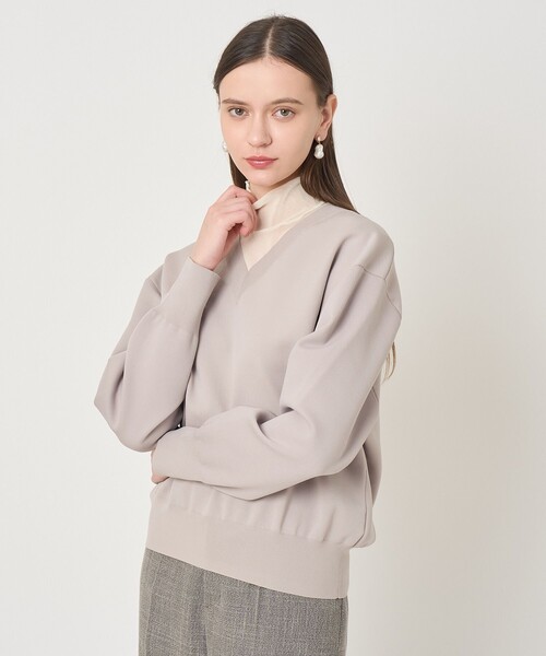ANAYI（アナイ） ニット セーター ボリュームショルダーVプルオーバー 