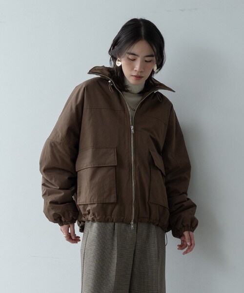 コート アウター 「再入荷」ビッグポケット中綿フォルムコート レディース