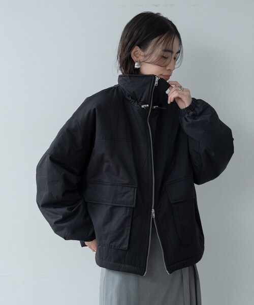 INDIVI GALLEST コート アウター ビッグポケット中綿フォルムコート