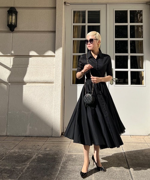 JENNE」 シャツワンピース SMALL ネイビー レディース : ZOZOTOWN