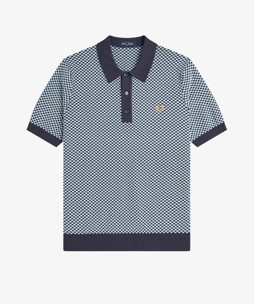 【希少】FRED PERRY 半袖　ニット　ポロシャツ チェック レデ 希少】FRED PERRY 半袖 ニット ポロシャツ チェック レデ 希少】FRED