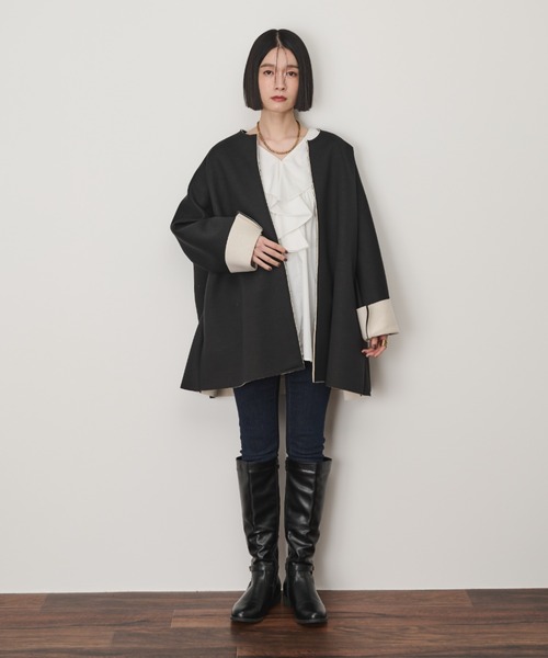 「Shelly island」 ノーカラージャケット M ホワイト レディース_画像4