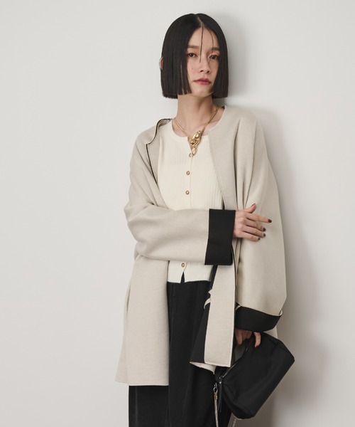 「Shelly island」 ノーカラージャケット M ホワイト レディース_画像9