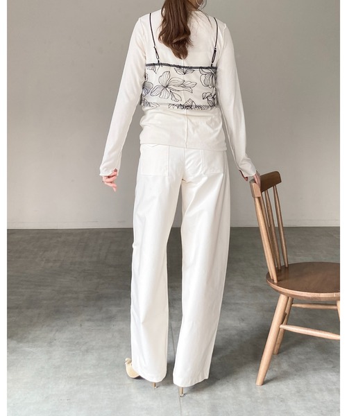 She's Closet キャミソール 花柄刺繍シアー ビスチェ チュール