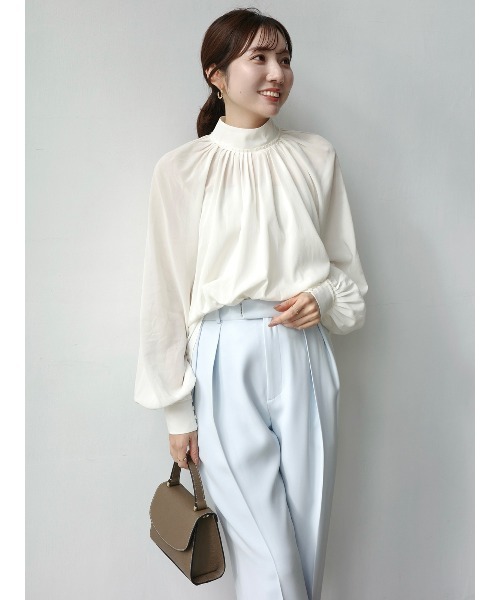anuans（アニュアンス） ブラウス シャツ キュプラコットンボリューム