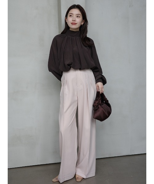 anuans（アニュアンス） ブラウス シャツ キュプラコットンボリューム