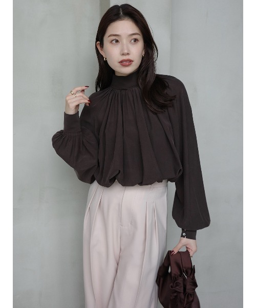 anuans（アニュアンス） ブラウス シャツ キュプラコットンボリューム