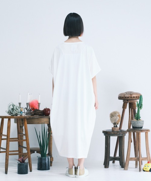 「bedsidedrama」 半袖ワンピース 1 ホワイト レディース_画像4