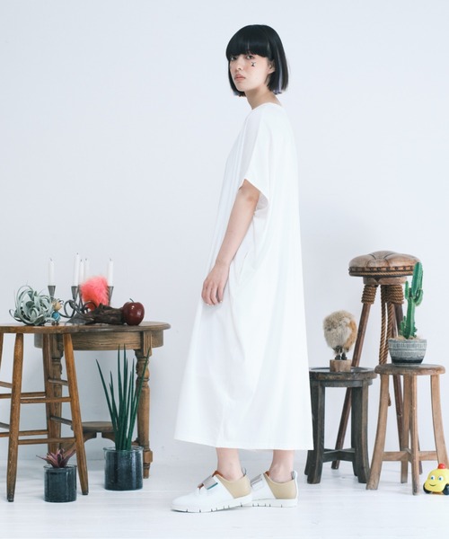 「bedsidedrama」 半袖ワンピース 1 ホワイト レディース_画像5