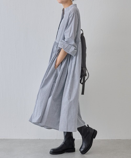 「BEARDSLEY」 長袖ワンピース S ネイビー レディースの画像