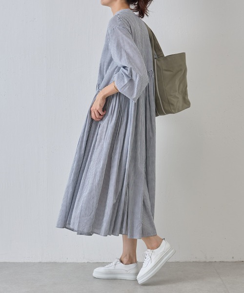 「BEARDSLEY」 長袖ワンピース S ネイビー レディースの画像