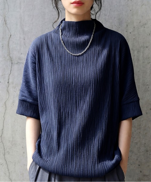 antiqua（アンティカ） antiqua tシャツ 半袖 モックネック 楊柳