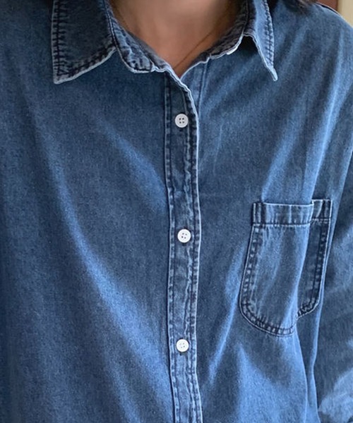 「DAY CLOSET」 シャツワンピース ONE SIZE ブルー レディース_画像8