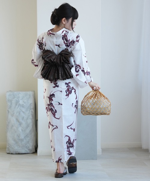 ラスト1点‼️白地に咲く乱菊と紫の彩り浴衣セット utatane 浴衣 浴衣 単品 赤紫とグリーンの乱菊 レディース : ZOZOTOWN