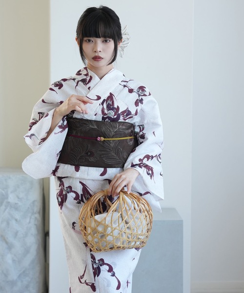 utatane 浴衣 浴衣 単品 赤紫とグリーンの乱菊 レディース : ZOZOTOWN