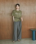 ワイドパンツ パンツ ノンストレスリッチワイド...の詳細画像1