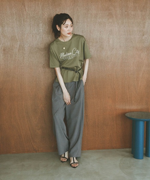 GLOBAL WORKノーカラー　パンツ　スーツ ウエストゴム　ブラウン系　XL GLOBAL WORK（グローバルワーク） ワイドパンツ パンツ ノンストレス
