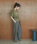 ワイドパンツ パンツ ノンストレスリッチワイド...の詳細画像3