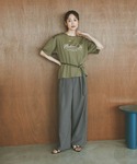 ワイドパンツ パンツ ノンストレスリッチワイド...の詳細画像4