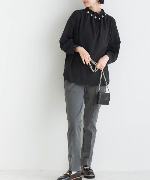 「PICCIN PERLA」 7分袖ブラウス M ブラック レディース_画像5