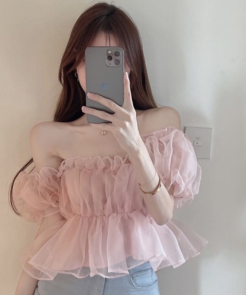 「LUGG NAGG」 半袖ブラウス M ベージュ レディース_画像3