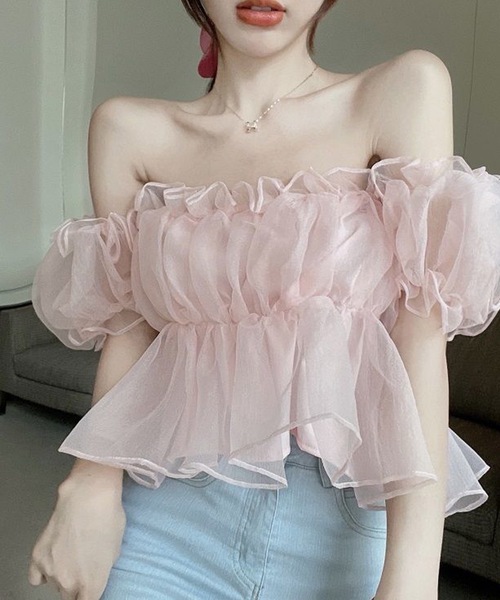 「LUGG NAGG」 半袖ブラウス M ベージュ レディース_画像6
