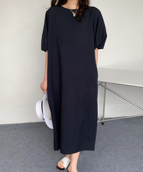 「ABITOKYO」 半袖ワンピース X-LARGE ネイビー レディース_画像5