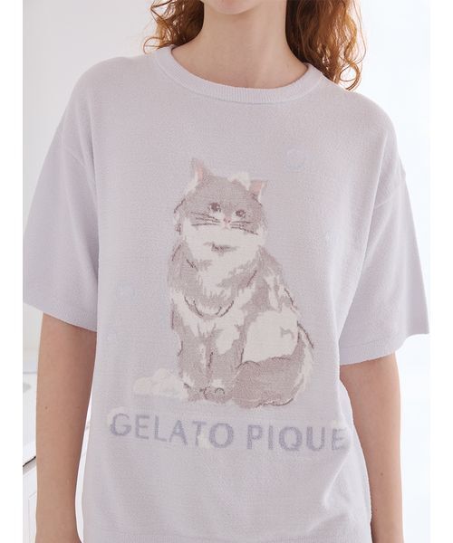 gelato pique CATS ジャガードプルオーバー gelato pique（ジェラートピケ） パジャマ ルームウェア バスタイムCAT