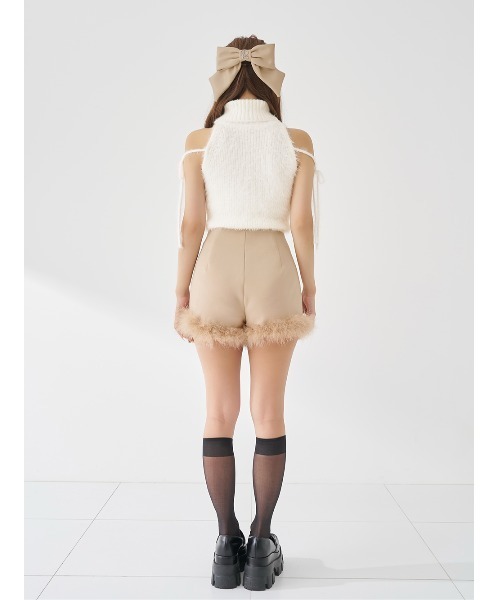 Darich ポイントエアリーフェザーショートパンツ　ピンクベージュ Darich（ダーリッチ） パンツ ポイントエアリーフェザーショートパンツ