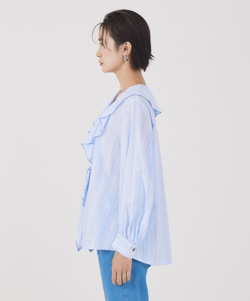 「qualite」 長袖ブラウス フリー サックスブルー レディース_画像9