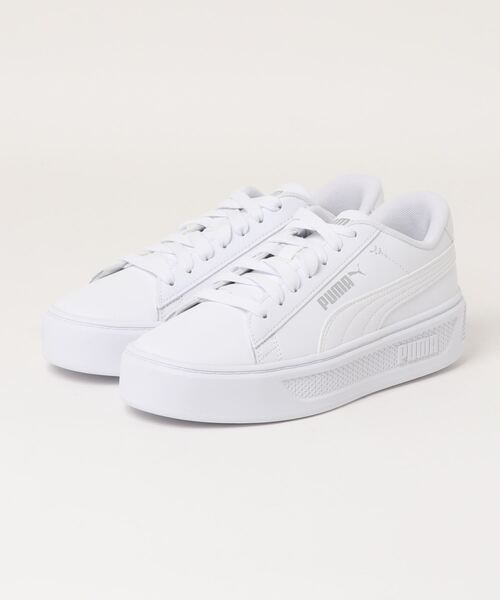 「PUMA」 ローカットスニーカー 22.5cm ホワイト×シルバー レディース_画像8
