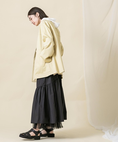 「Gready Brilliant」 「AuieF」ノーカラージャケット 38 ネイビー レディース_画像3