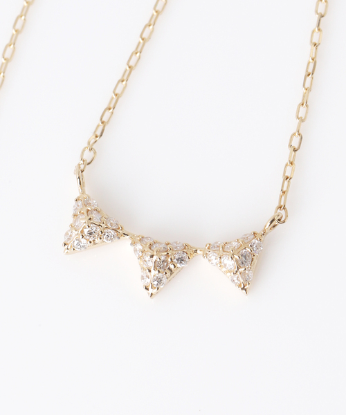 Lilas ピアス ピラミッドダイヤ2WAYピアス K10（両耳） レディース 