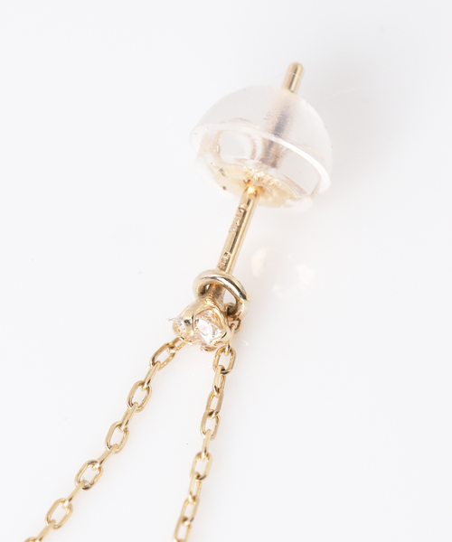 セール！未使用！Lilasピラミッドダイヤ2WAYピアス K10（両耳） Lilas ピアス ピラミッドダイヤ2WAYピアス K10（両耳） レディース