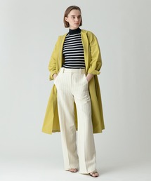 allureville ノーカラーコート コート グログランフロントジップ