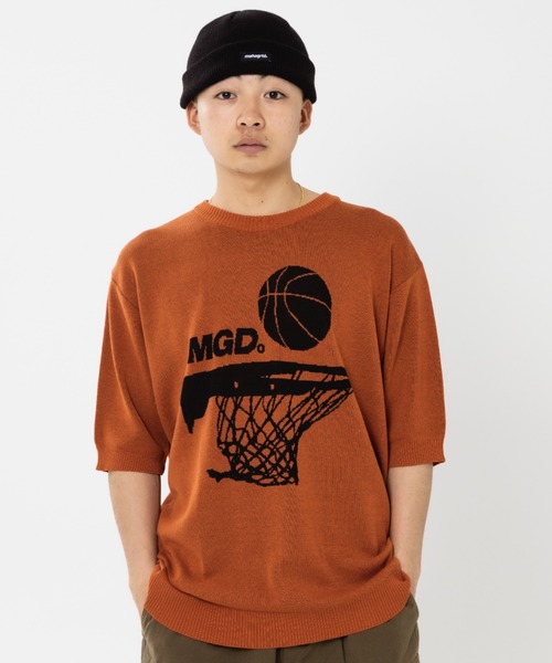 ニット セーター 「mahagrid/マハグリッド」MGD BASKET HALF KNIT/バスケットハーフニット レディース メンズ