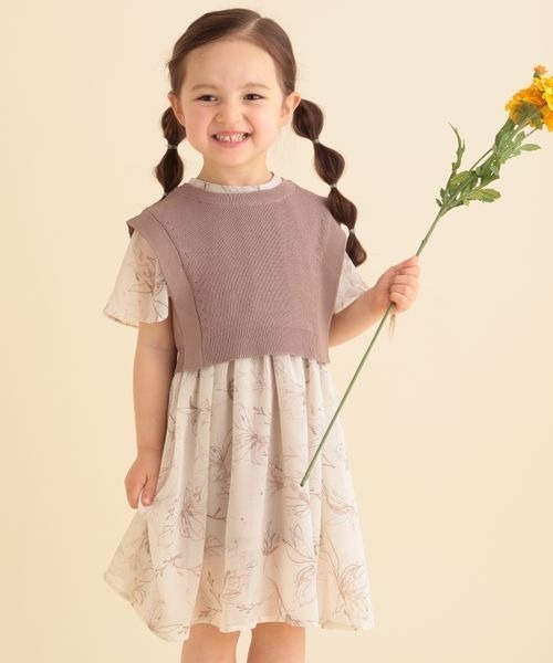 mysty woman ワンピース キッズ 「KIDS」ニットベスト2P柄